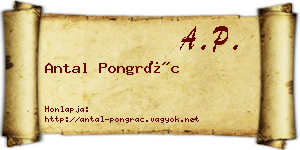 Antal Pongrác névjegykártya